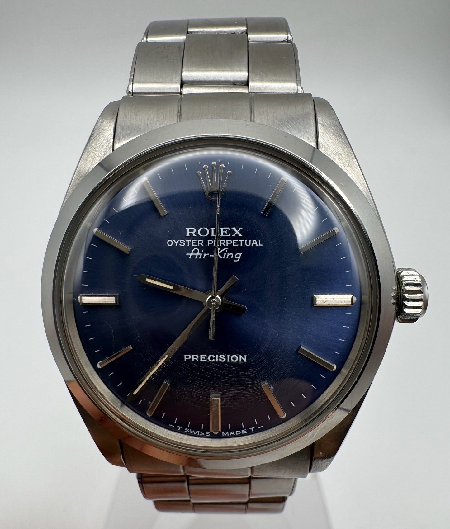Rolex Air King Full Steel Oyster Riveted Bracelet Blue Dial 1972