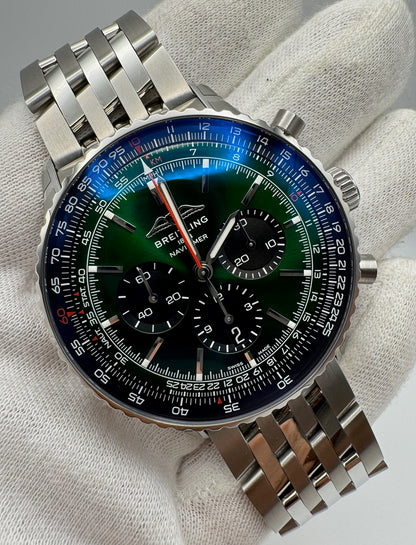 Breitling Navitimer 1 B01 Chronograph 46 Full Steel Green Dial (Full-Set/Mint)