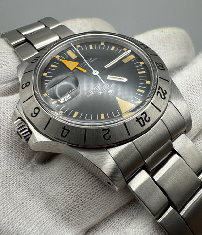 Rolex Explorer II 1655 Steve Mc Queen 1655 Full Steel Yellow Patina MK1 Straight Hand 1972 (Box/Mint/Serviced)