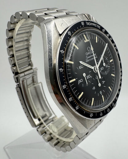 Omega Speedmaster Professional Moonwatch Full Steel Tritium Dial Blue Insert 1970’s (Unpolished)