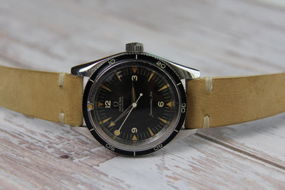 Omega Seamaster 300 Steel Pumpkin Patina Lollipop Hand 1958 (Unpolished/Serviced)