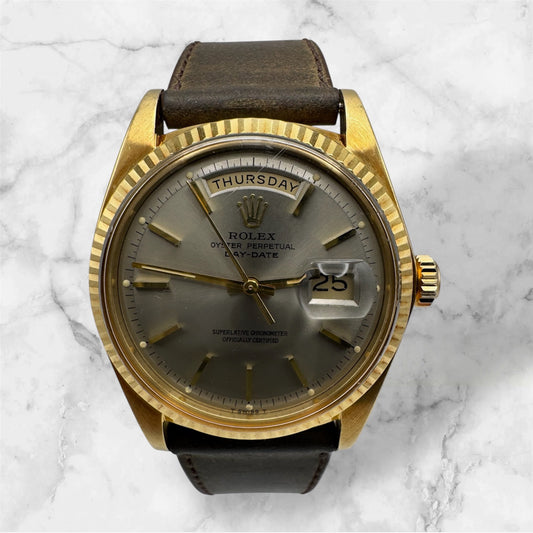 Rolex Day-Date 36 18K Yellow Gold Head Very Rare Dark Grey Dial 1973 (Serviced)
