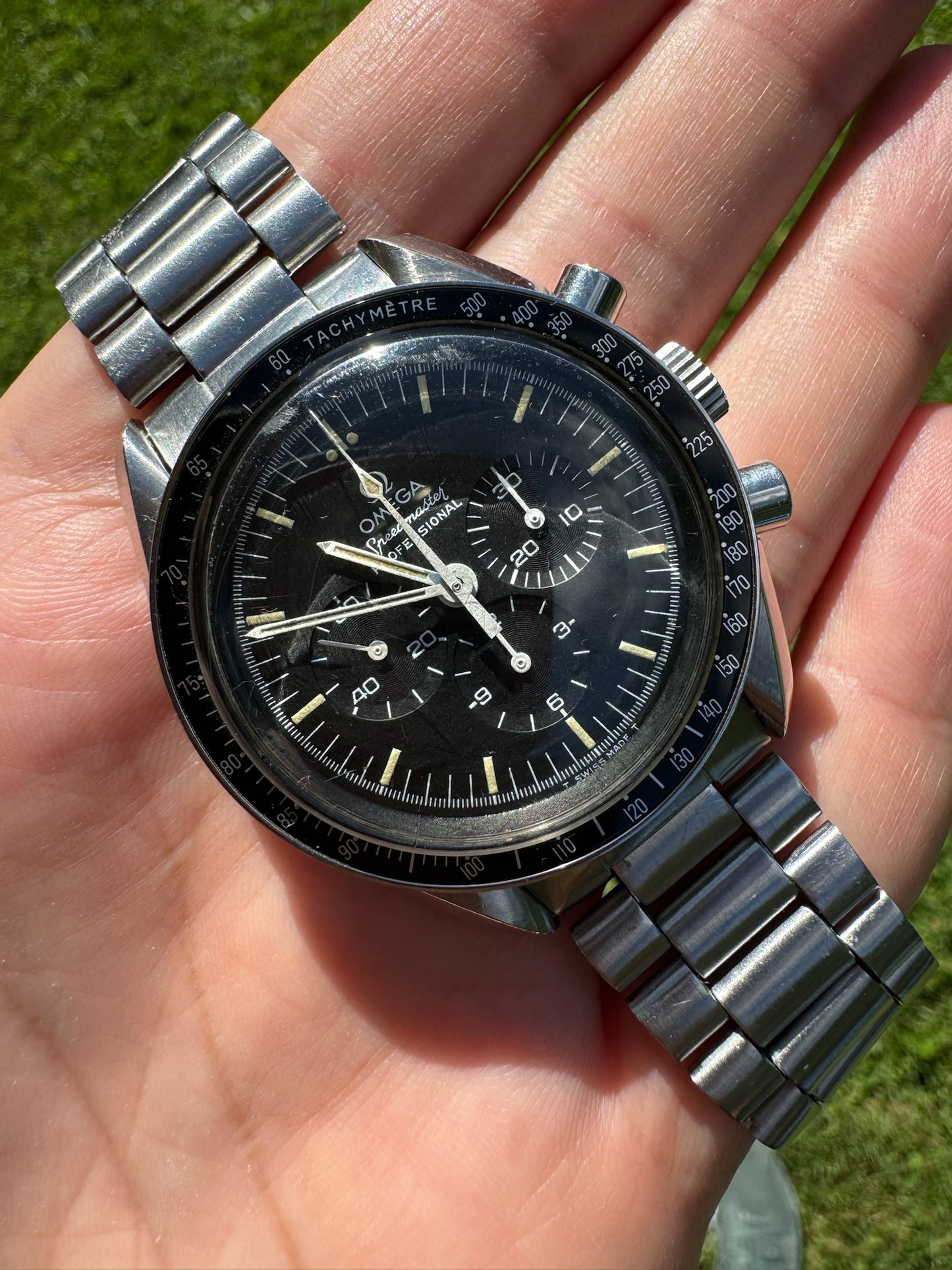 Omega Speedmaster Moonwatch with Heavy Patina Black T-Dial