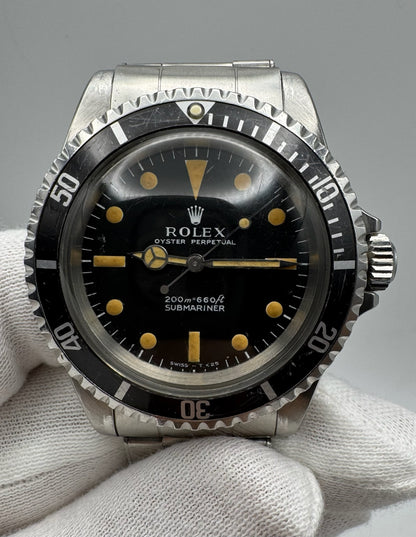 Rolex Submariner No Date 5513 “Meters First” Zinc Sulfide Pumpkin Patina Riveted Bracelet Long 5 Insert 1967 (Full-Set)