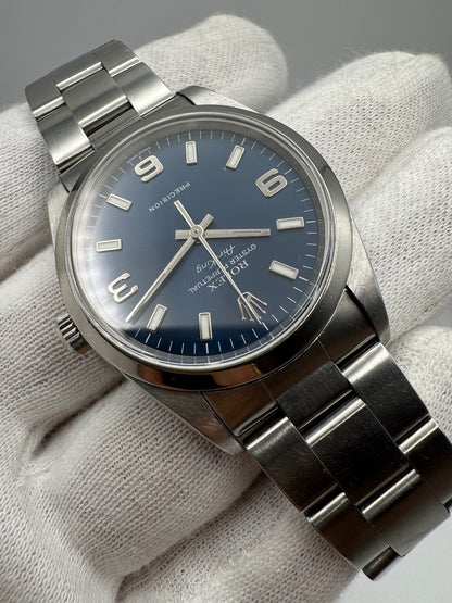 Rolex Air King Steel 34 Blue Dial (Unpolished)