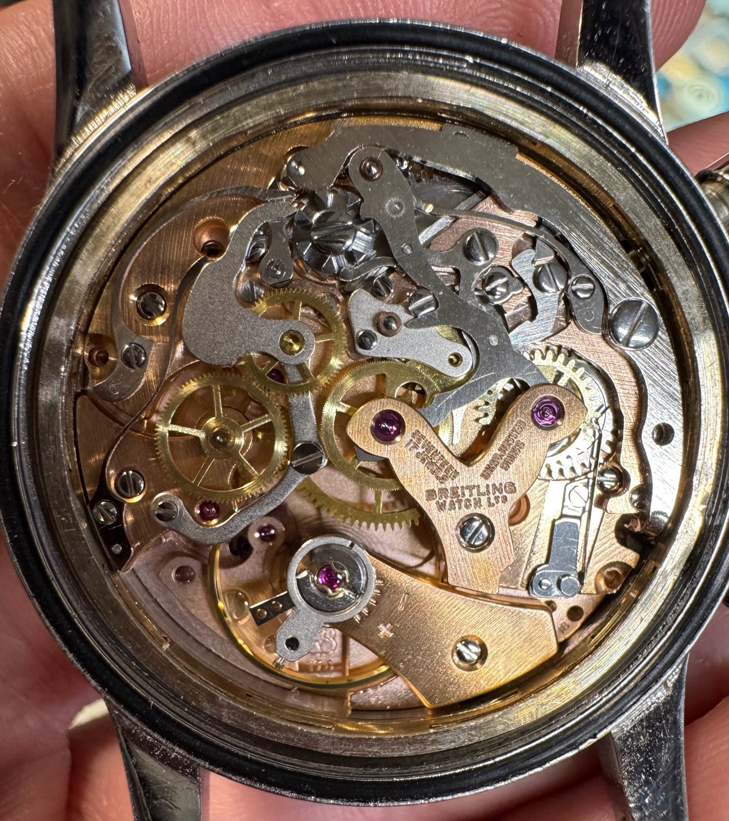 Breitling Co-Pilot Steel 42 Chronograph Yellow Patina (Serviced)