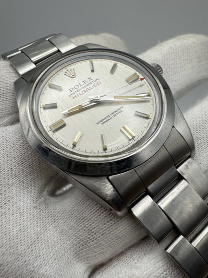 Rolex Milgauss 1019 Full Steel Silver Dial 1970 (Unpolished/Serviced)