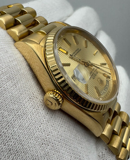 Rolex Day-Date 36 Full Gold 18K Champagne Tapestry Dial 1987