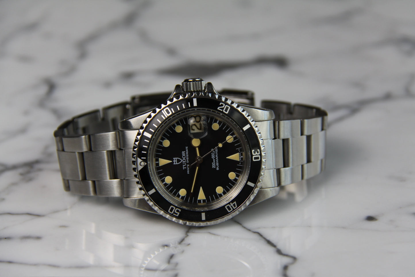 Tudor Submariner 76100 Full Steel Yellow Patina Lollipop Hands
