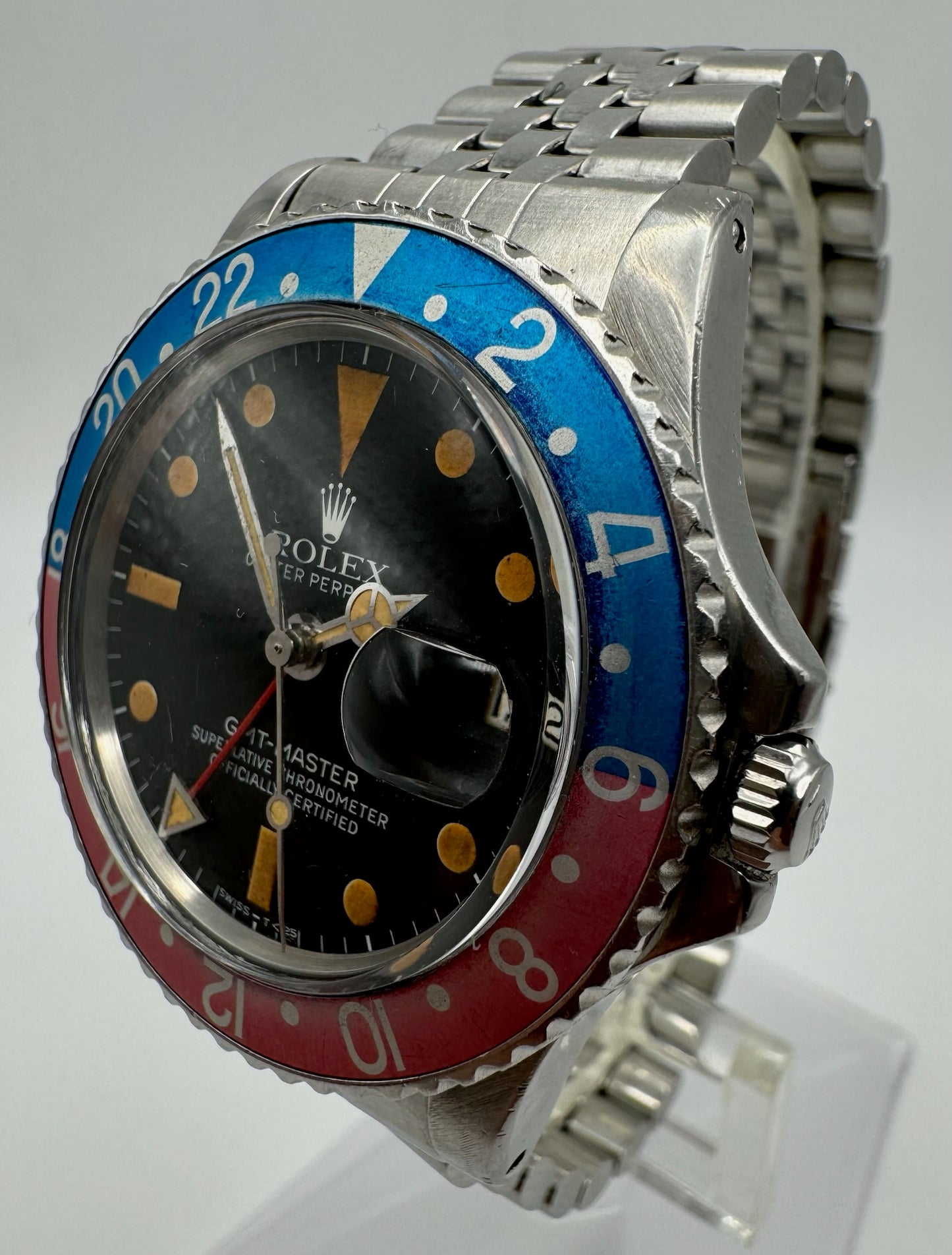 Rolex GMT-Master 1675 Mark V Pumpkin Dial & Hands with Faded Pepsi Insert