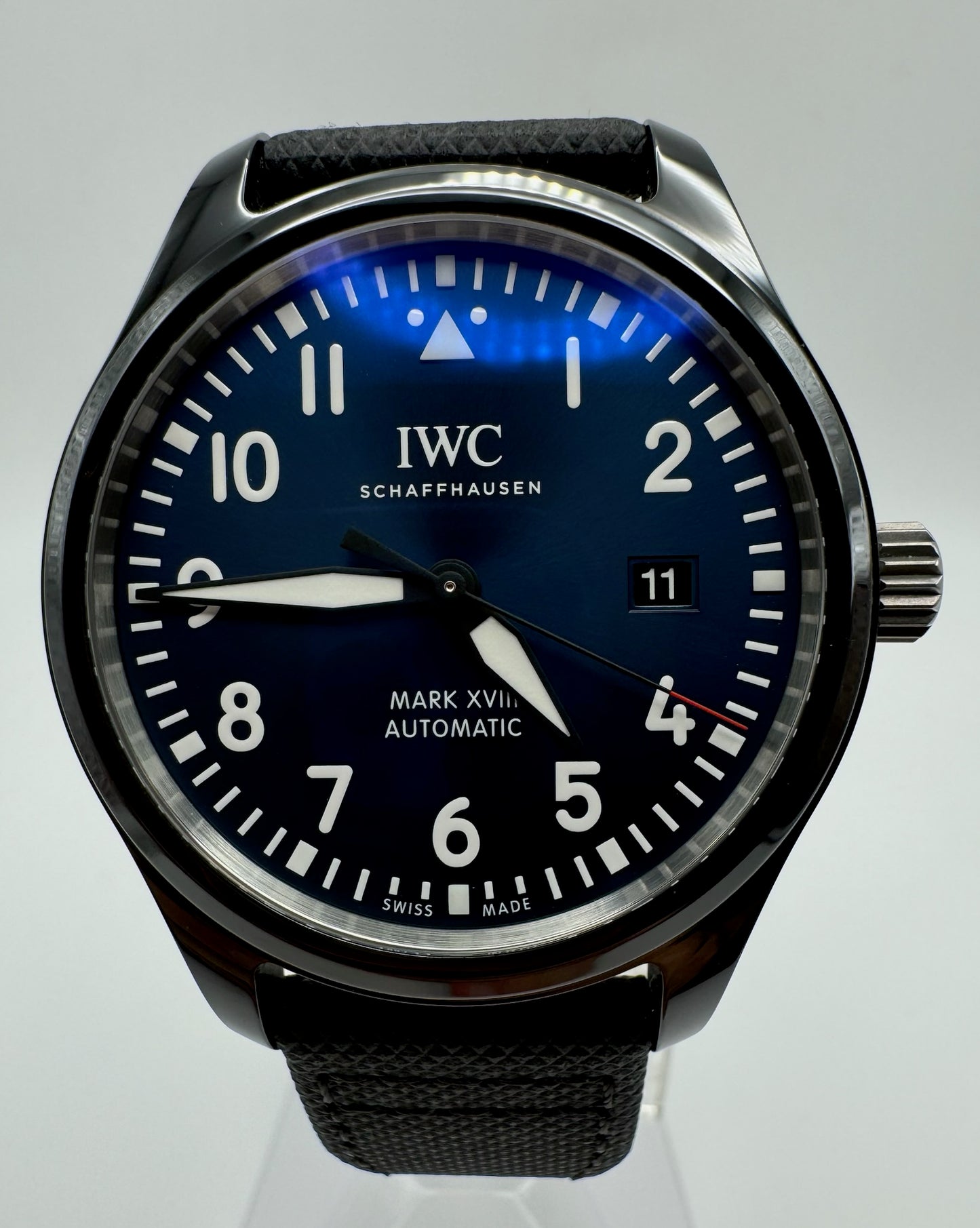 IWC Pilot Mark XVIII Black Ceramic Blue Dial Limited 1500 Pcs (Full-Set)