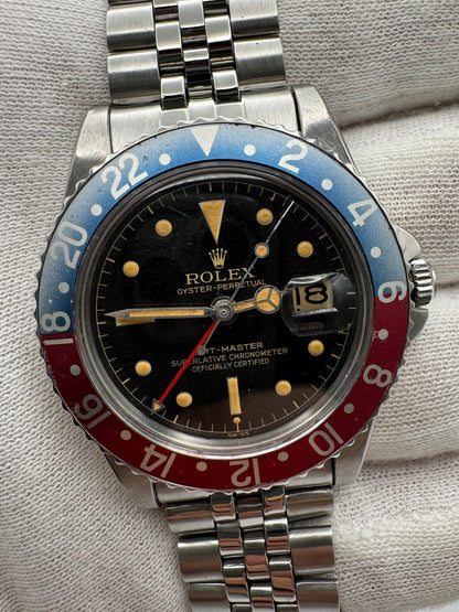 Rolex GMT-Master 1675 PCG Jubilee Glossy Gilt Chapter Ring/Exclamation Point 1960 (Serviced)