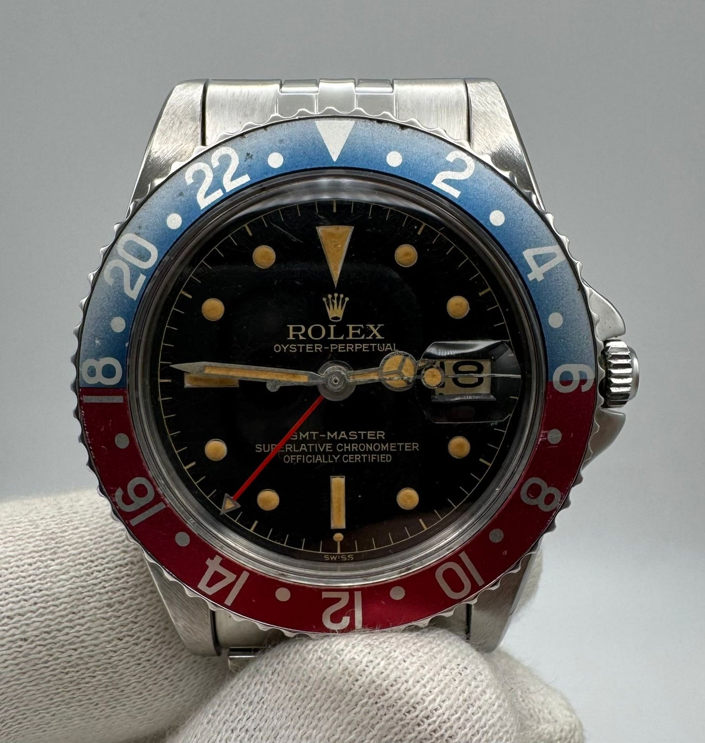 Rolex GMT-Master 1675 PCG Jubilee Glossy Gilt Chapter Ring/Exclamation Point 1960 (Serviced)