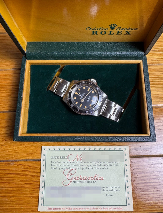 Rolex Submariner No Date 5513 “Meters First” Zinc Sulfide Pumpkin Patina Riveted Bracelet Long 5 Insert 1967 (Full-Set)