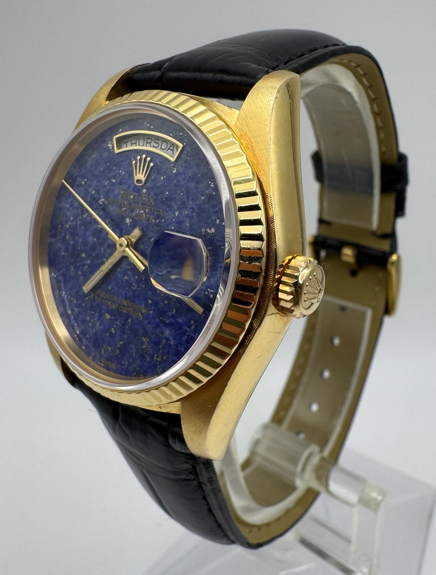 Rolex Day-Date 36 Yellow Gold Lapis Lazuli Aftermarket Dial (Serviced/Unpolished)