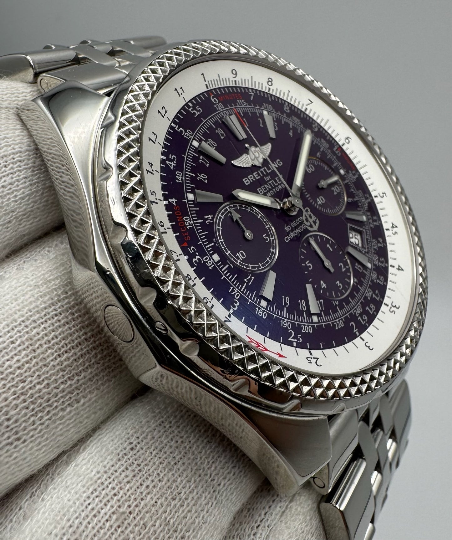 Breitling Bentley Motors For Bentley Motors 30 Seconds Chronograph Purple Dial Extremely Rare (Papers/Serviced)