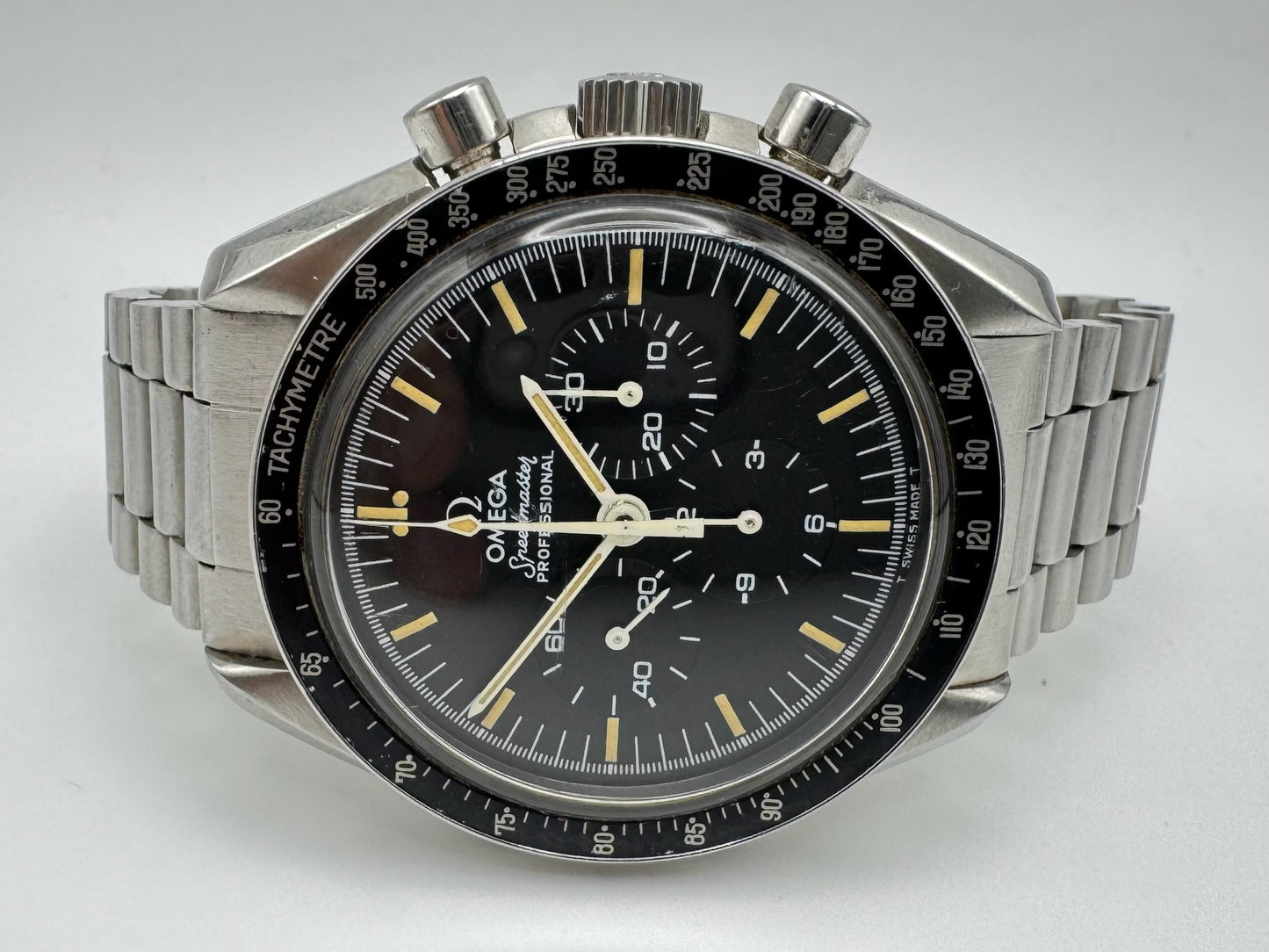 Omega Speedmaster Professional Moonwatch Full Steel Heavy Patina Top Condition 1976