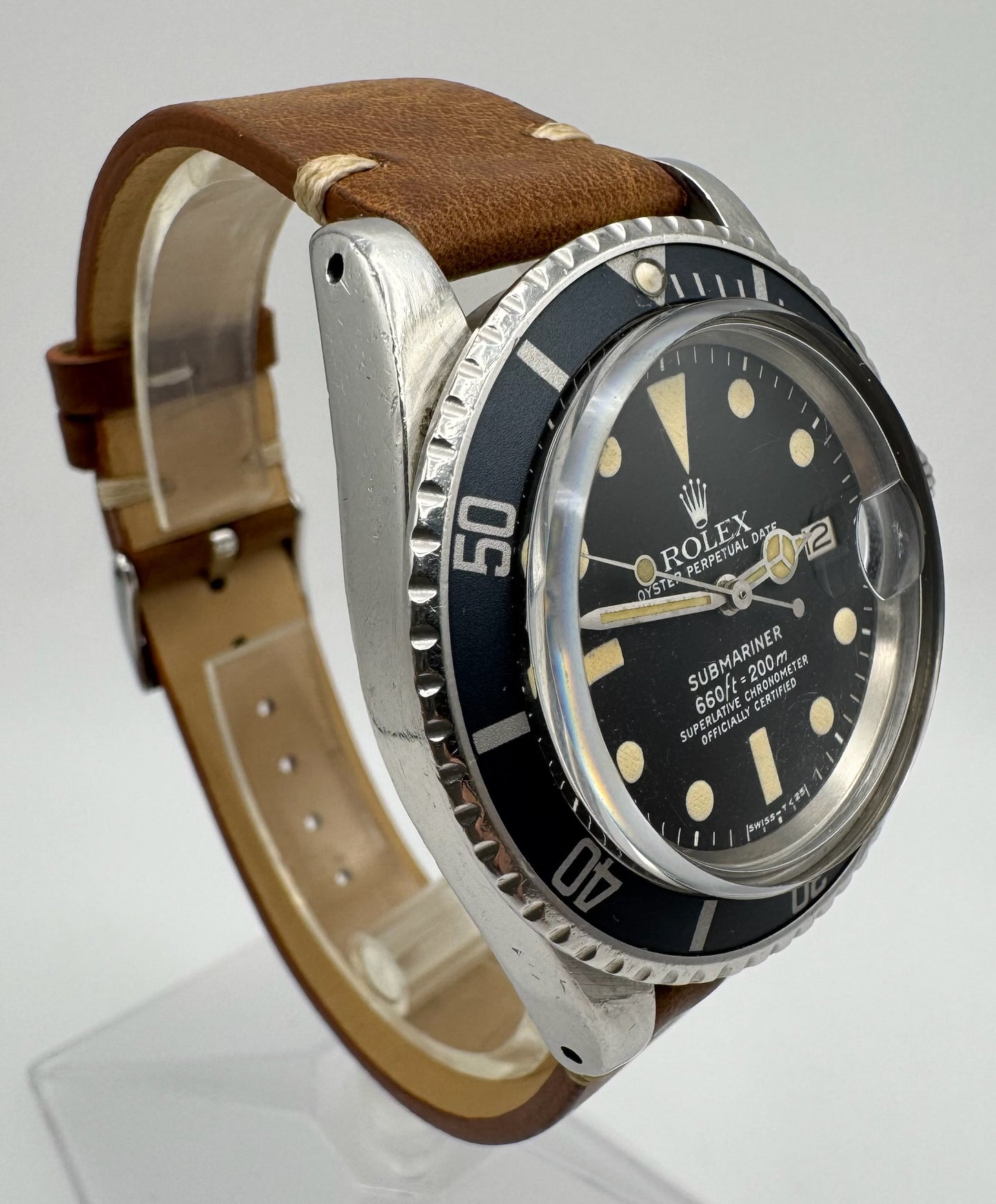Rolex Submariner Date 1680 MK1 Yellow Patina Blue Insert 1977 (Serviced)