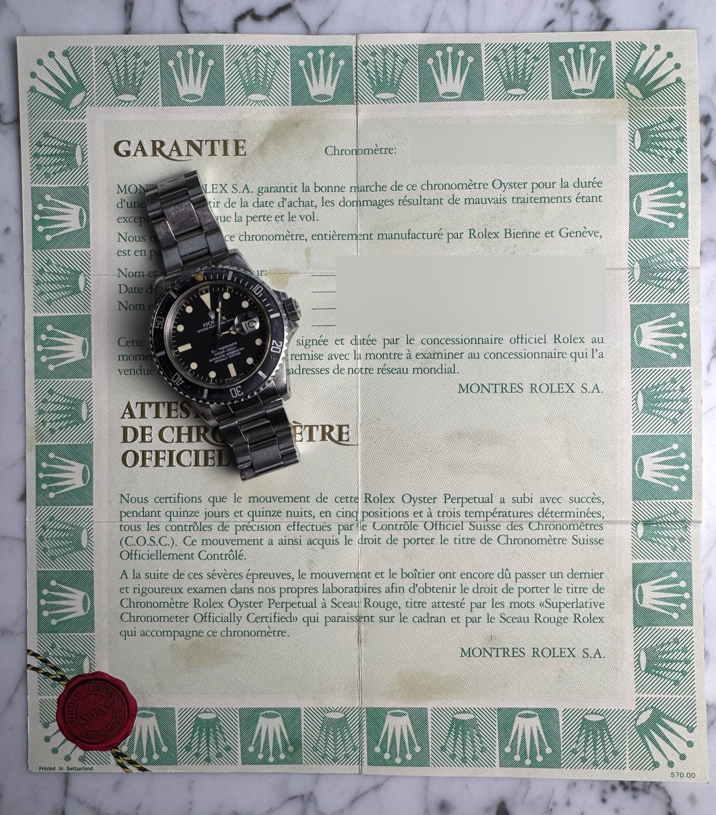 Rolex Submariner Date 16800 Full Steel Matte Dial Ghost Insert Original Owner 1982 (Full-Set/Unpolished/Serviced)