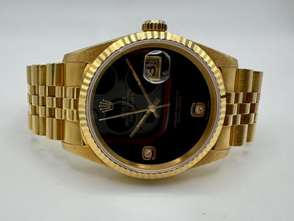 Rolex Datejust 36 Full Yellow Gold Jubilee Factory Onyx Dial 1995 (Unpolished)