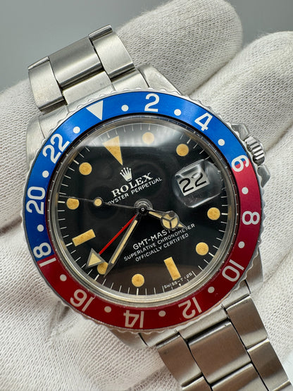 Rolex GMT-Master 1675 MK2.5 Very Rare Nice Patina Red Back Pepsi Insert 1971