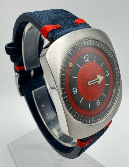 Longines Comet Steel Manual Winding Red Dial (Serviced)