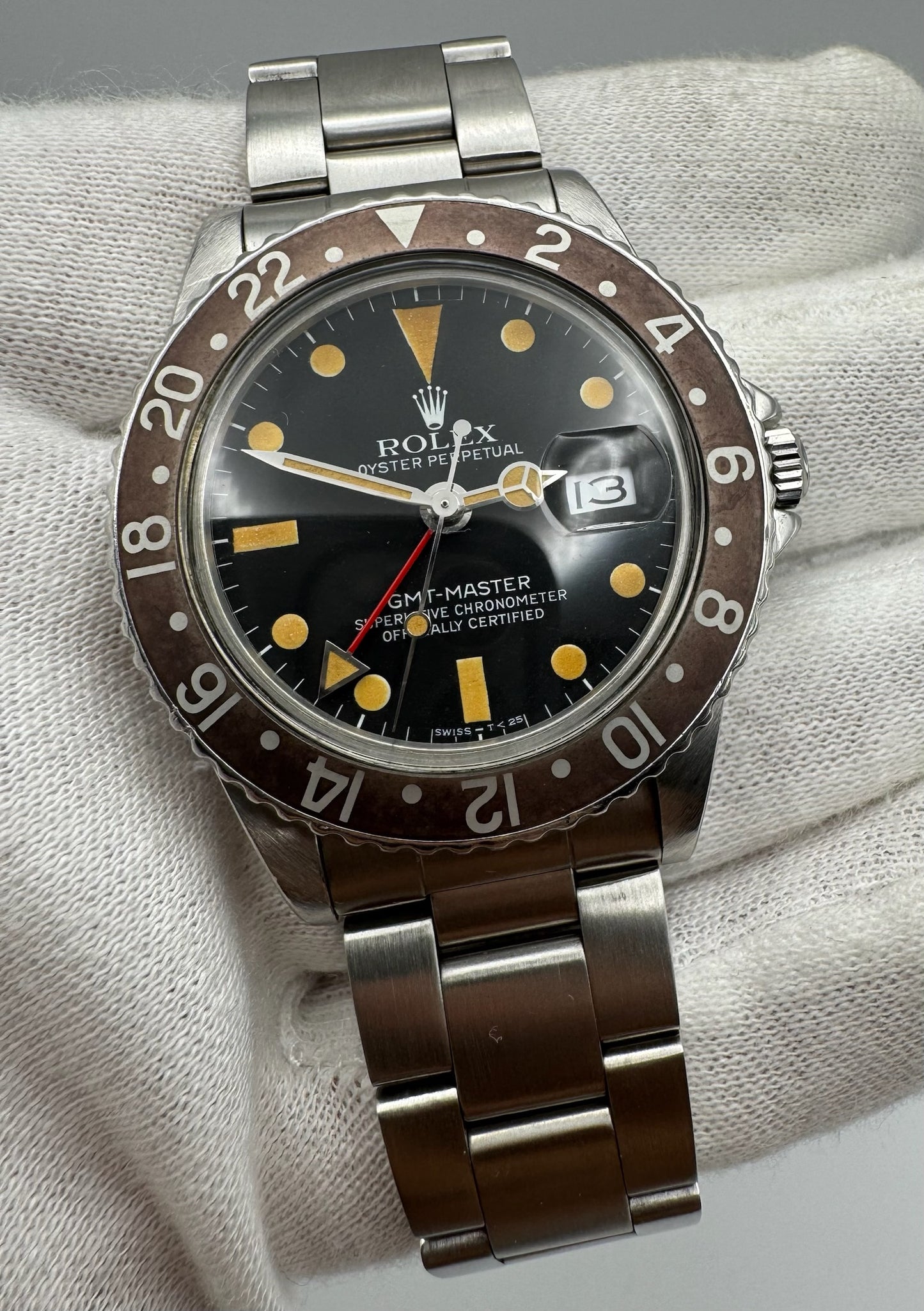 Rolex GMT-Master 1675 Osyter MK4 Pumpkin Patina Brown Insert 1977 (Full-Set/Serviced)