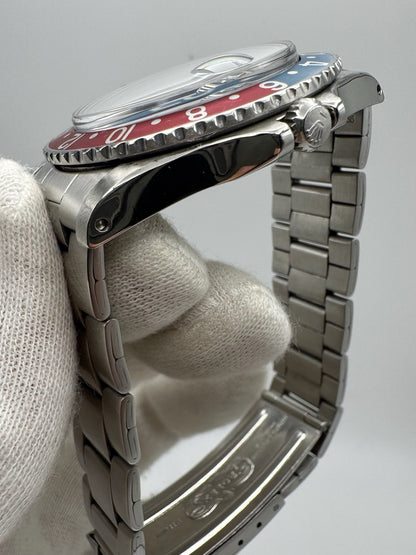 Rolex GMT-Master 1675 MK1 Long E Full Steel Faded Bezel Red Back Insert Heavy Patina Zinc Sulfide 1967 (Serviced)