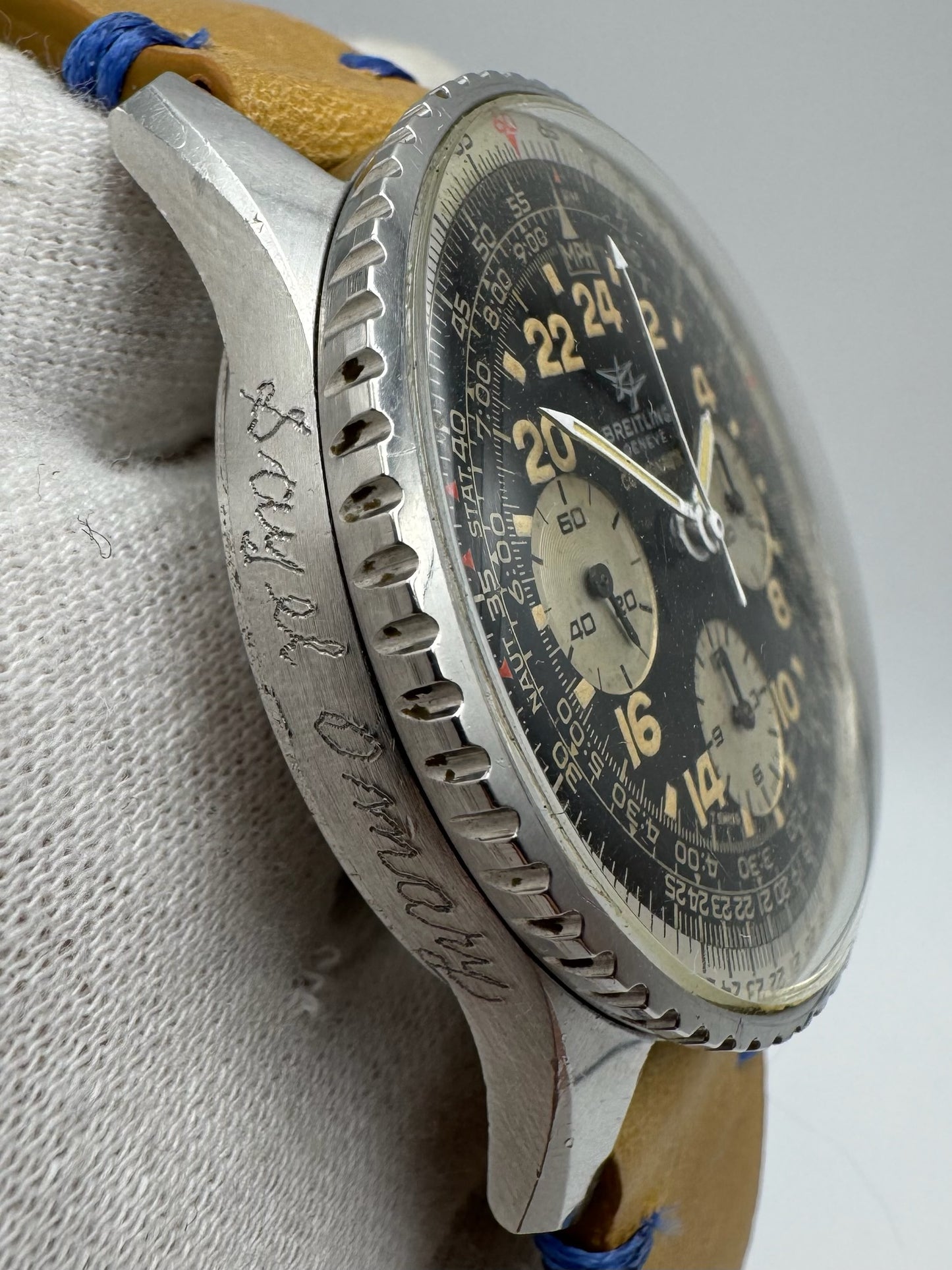 Breitling Navitimer Cosmonaute 809 Steel Heavy Patina Jordanian Military Pilot (Unpolished/Serviced)