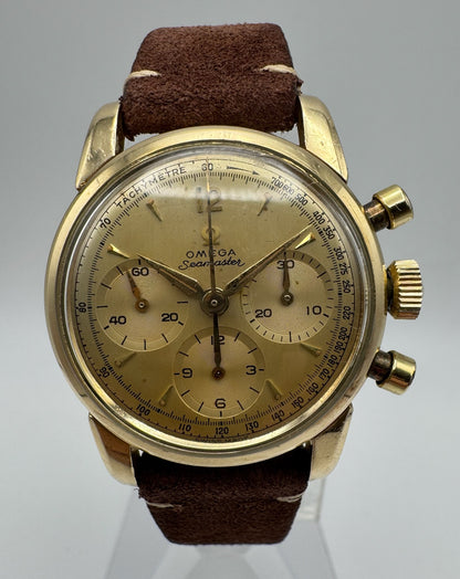 Omega Seamaster Chronograph 1950’s Gold Cap Manual Winding Cal. 321 (Unpolished/Serviced)
