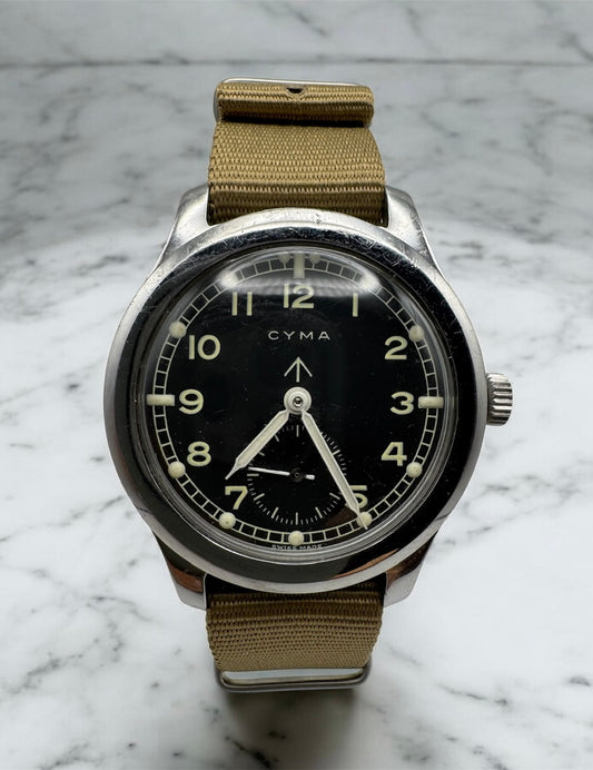 Cyma Dirty Dozen WWII Military 38 Service Dial 1943 (Unpolished)