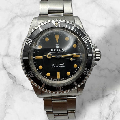 Rolex Submariner No Date 5513 “Meters First” Zinc Sulfide Pumpkin Patina Riveted Bracelet Long 5 Insert 1967 (Full-Set)