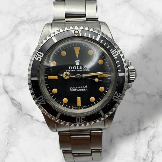 Rolex Submariner No Date 5513 “Meters First” Zinc Sulfide Pumpkin Patina Riveted Bracelet Long 5 Insert 1967 (Full-Set)