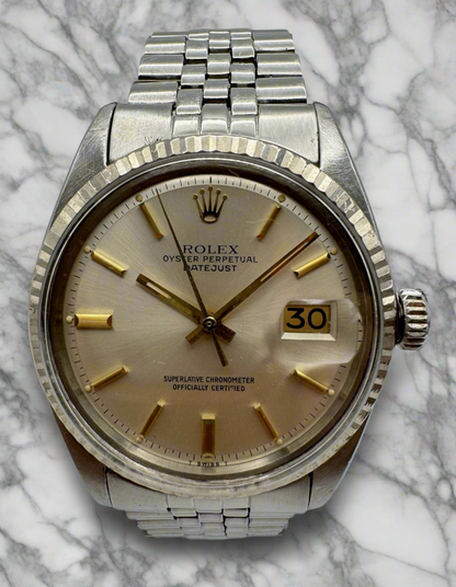 Rolex Datejust 36 Steel White Gold Bezel Silver Dial