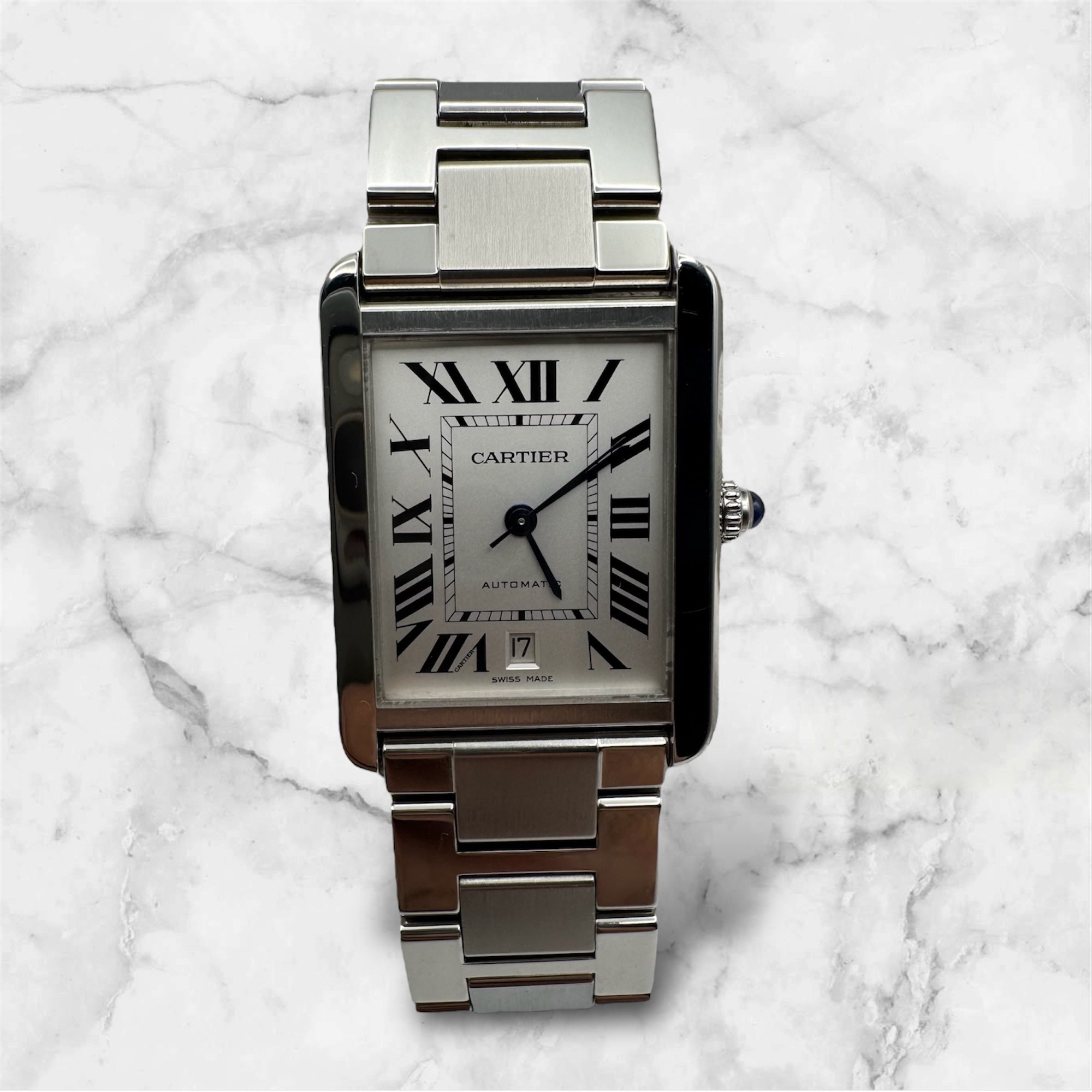 Cartier Tank Solo XL Automatic Full Steel Silver Dial (Mint