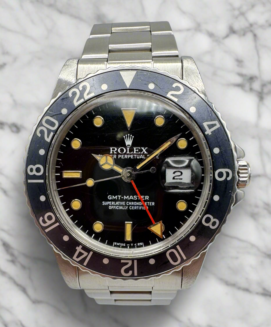 Rolex GMT-Master 16750 Oyster Faded Black Insert Stunning Patina (Full-Set)