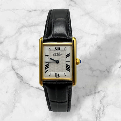 Cartier Tank Vermeil Gold Plated White Dial (Mint)