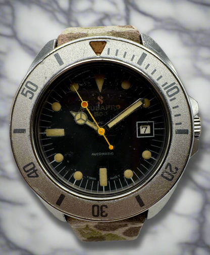 Scubapro Vintage 1970’s Diver Steel Black Tritium Dial Automatic (Serviced)