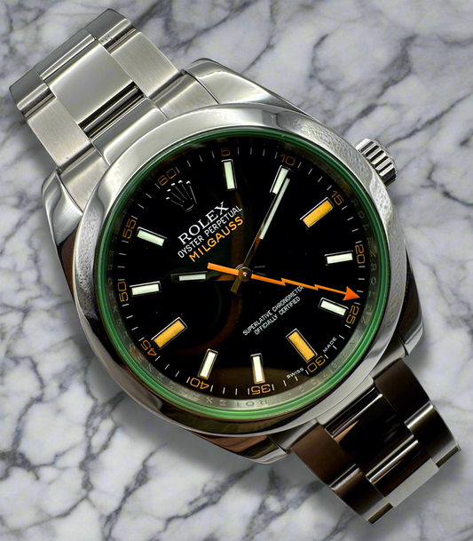 Rolex Milgauss Steel Black Dial Green Crystal 2008 (Mint)