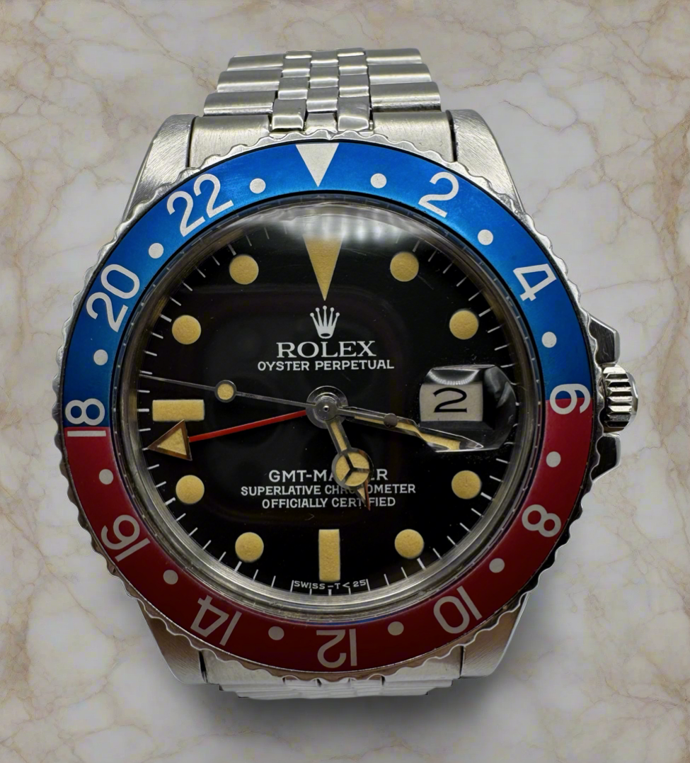 Rolex GMT-Master 1675 Tritium Patina Service Dial 1966