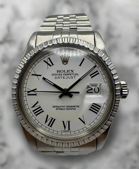 Rolex Datejust 36 Full Steel Jubilee with White Buckley Dial 1982