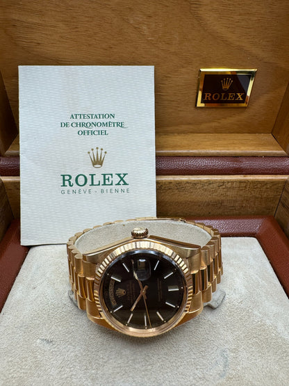 Rolex Day-Date 1803 18K Rose Gold with Brown Dial (Full-Set)