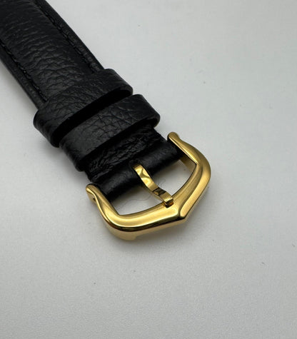 Cartier Tank Vermeil Gold Plated Black Roman Dial 1990 (Unpolished/Serviced)