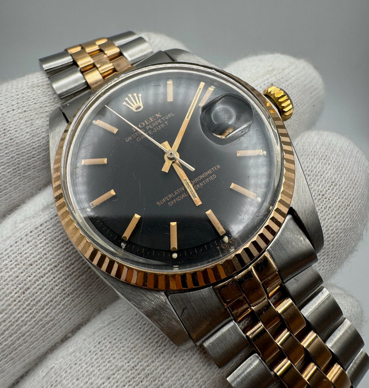 Rolex Datejust 1601 Black Matte Dial Vintage 1968 (Serviced)
