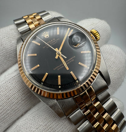 Rolex Datejust 1601 Black Matte Dial Vintage 1968 (Serviced)