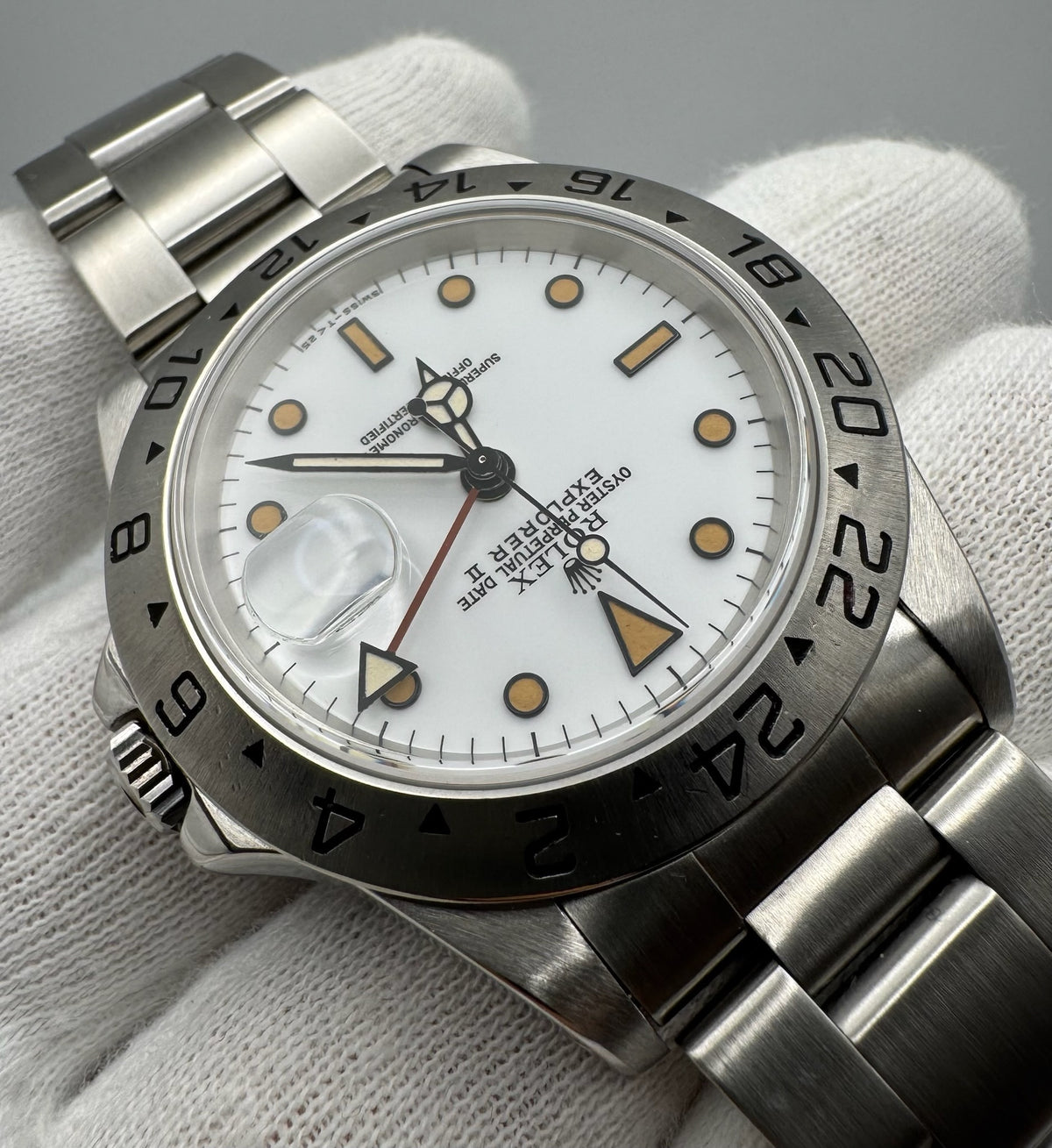 Rolex Explorer II 16570 Chicchi Di Mais Patina 1991 (Box)
