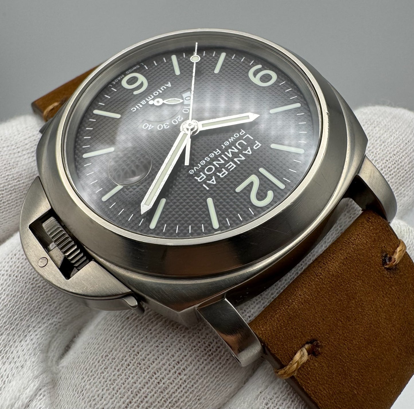 Panerai Luminor Power Reserve PAM57 Titanium Tobacco Dial Very Rare 2000 (Full-Set/Unpolished)