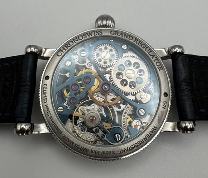 Chronoswiss Régulateur Flying Grand Regulator 44 Steel Manual Skeleton Dial Blue Bridges Ltd 30 Pieces (Unpolished)