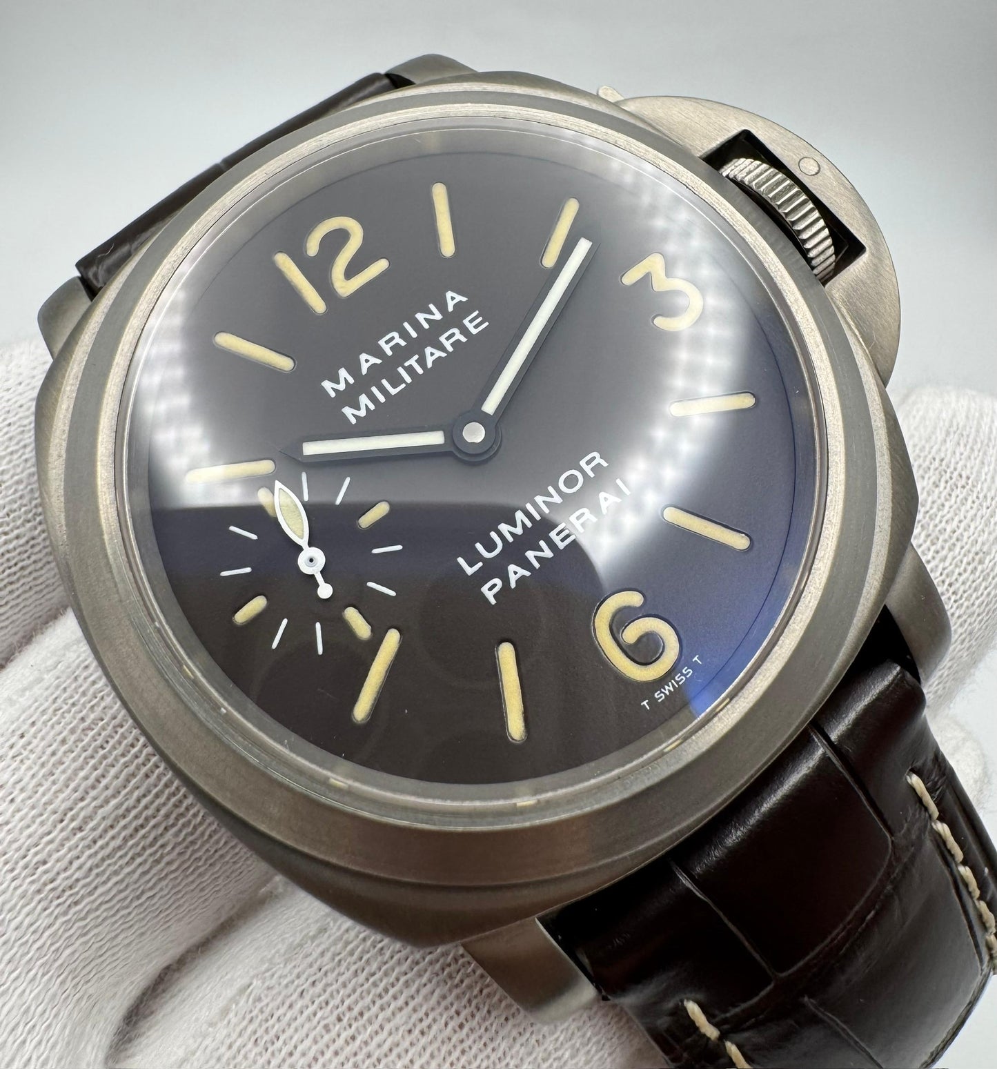 Panerai Luminor Marina Militare PAM00036 Titanium Tobacco Tritium Dial 2000 (Full-Set)
