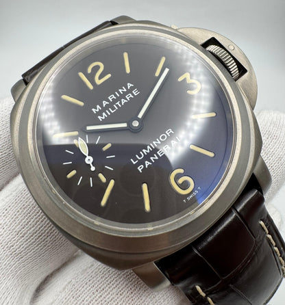 Panerai Luminor Marina Militare PAM00036 Titanium Tobacco Tritium Dial 2000 (Full-Set)